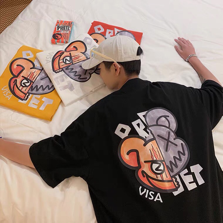 Áo thun tay lỡ.Hình Chuột Jet. Phông Unisex nam nữ. Cotton oversize form rộng CZ065