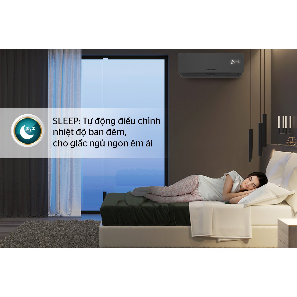 [Mã ELMALL1TR giảm 5% đơn 3TR] Miễn phí công lắp đăt_ Điều hòa không khí một chiều SUNHOUSE SHR-AW09C140/12C140