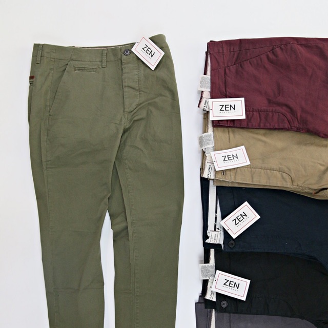 Quần kaki nam Jack Jone xuất dư xịn dáng slimfit nút cài