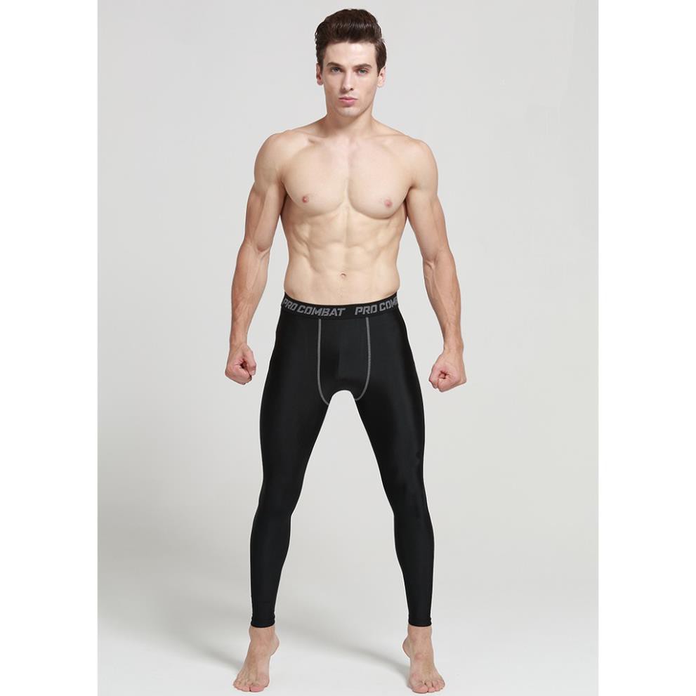 Quần giữ nhiệt nam, Quần Tập Gym Jogger LEGGING Nam Lót Trong Dài Pro Combat chơi thể thao đá banh bóng rổ bóng chuyền ་