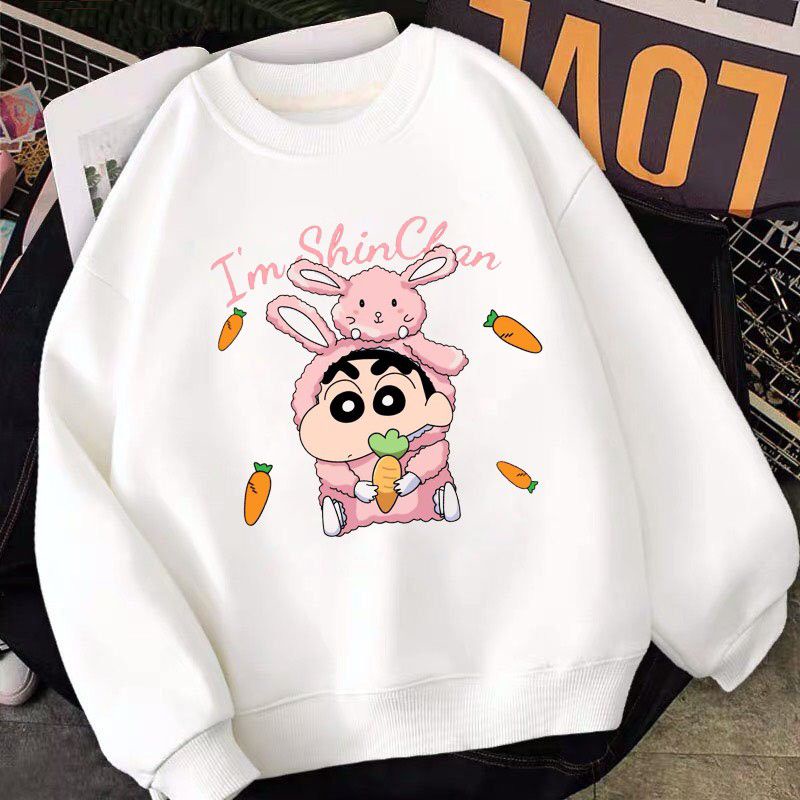 Áo sweater unisex nỉ in nhiều màu shin bút chì size35-70kg