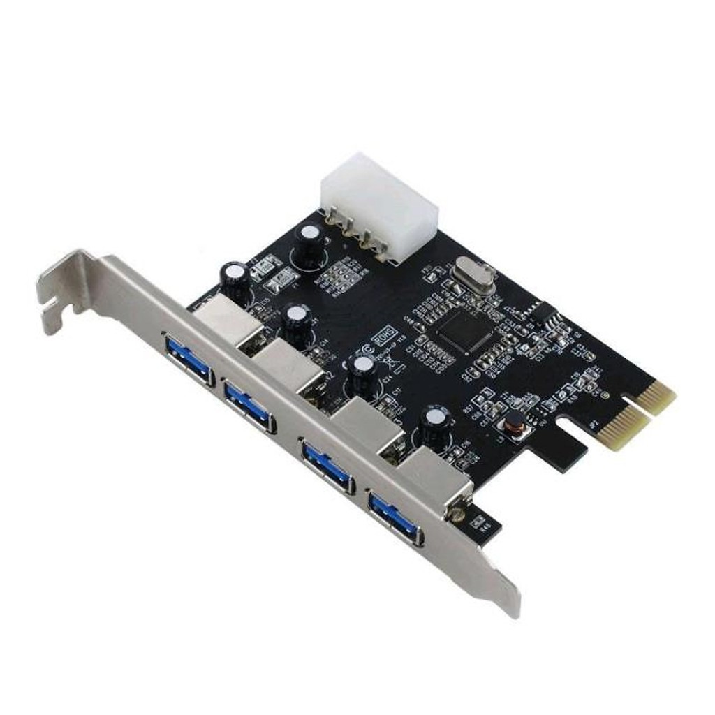 Card chuyển đổi PCI Express to USB 4 cổng 3.0, PCI Express to USB3.0 Adapter Card with Large 4Pin Power Interface for PC