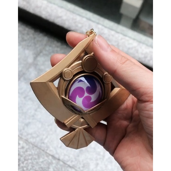 Móc khóa hình nhân vật game Genshin Impact Vision Lnazuma Ganyu Keqing Wendi họa tiết phát sáng