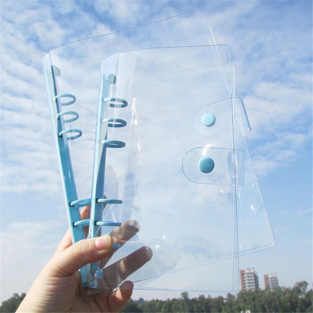 AUGUSTINE Vỏ Bọc Sổ Tay 6 Lỗ Bằng PVC Mềm Chống Nước Phong Cách Hàn Quốc