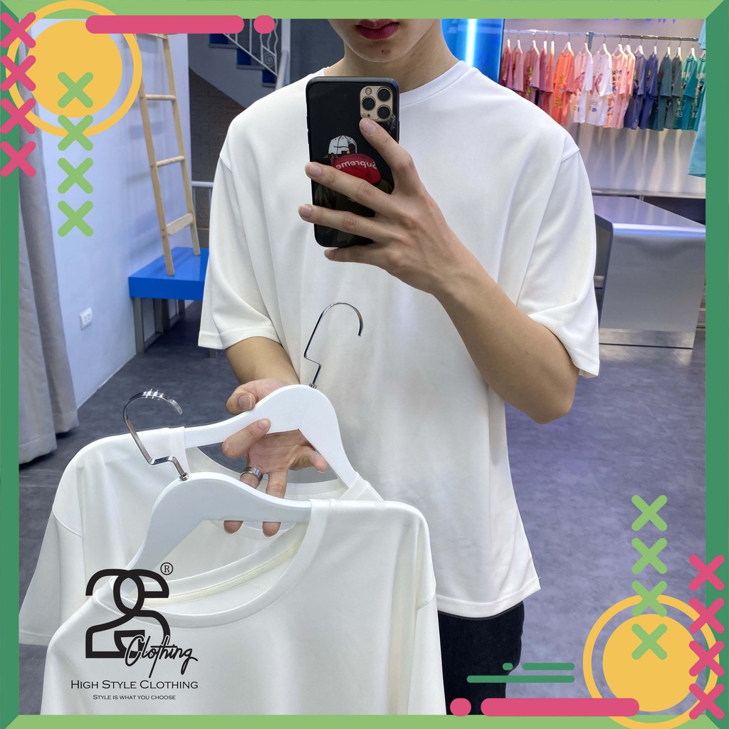 [19K - Flash Sale ] Áo Thun Trơn Màu Trắng Oversize Không Cổ 2S Clothing | BigBuy360 - bigbuy360.vn