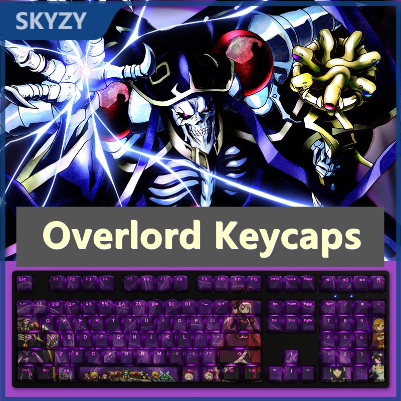 Overlord Keycaps Cherry Profile truyền ánh sáng Anime PBT Dye Sub Bàn phím cơ học Keycap