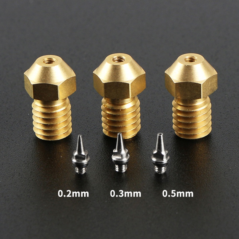 Set 3 Đầu Phun Máy In 3D 0 2 0 3 0 5mm Có Thể Tháo Rời Với Sợi Thép Không Gỉ 1 75mm Cho Máy In 3D