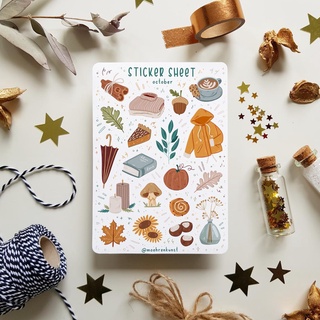 Sticker Sheet October - Chuyên dán sổ | Bullet Journal Stickers, Summer Stickers, Beach Stickers, Holiday Sticker
