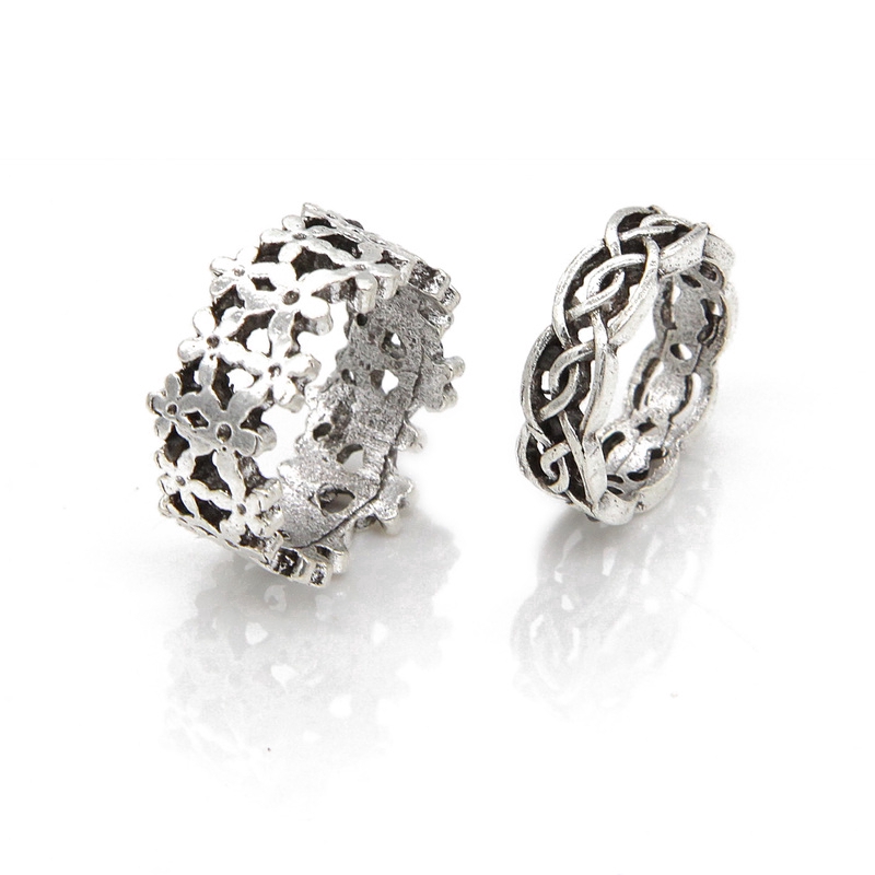 Bộ 10 chiếc nhẫn midi đeo đốt ngón tay bằng bạc đính đá quý mặt trăng thời trang Boho