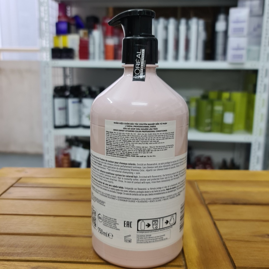 DẦU GỘI XẢ CHO TÓC NHUỘM L'OREAL VITAMINO COLOR 1500ML- 750ML