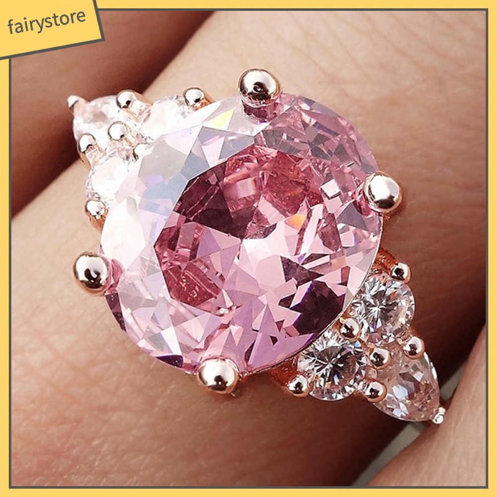 Nhẫn Đính Đá Tròn Thời Trang Cho Nữ