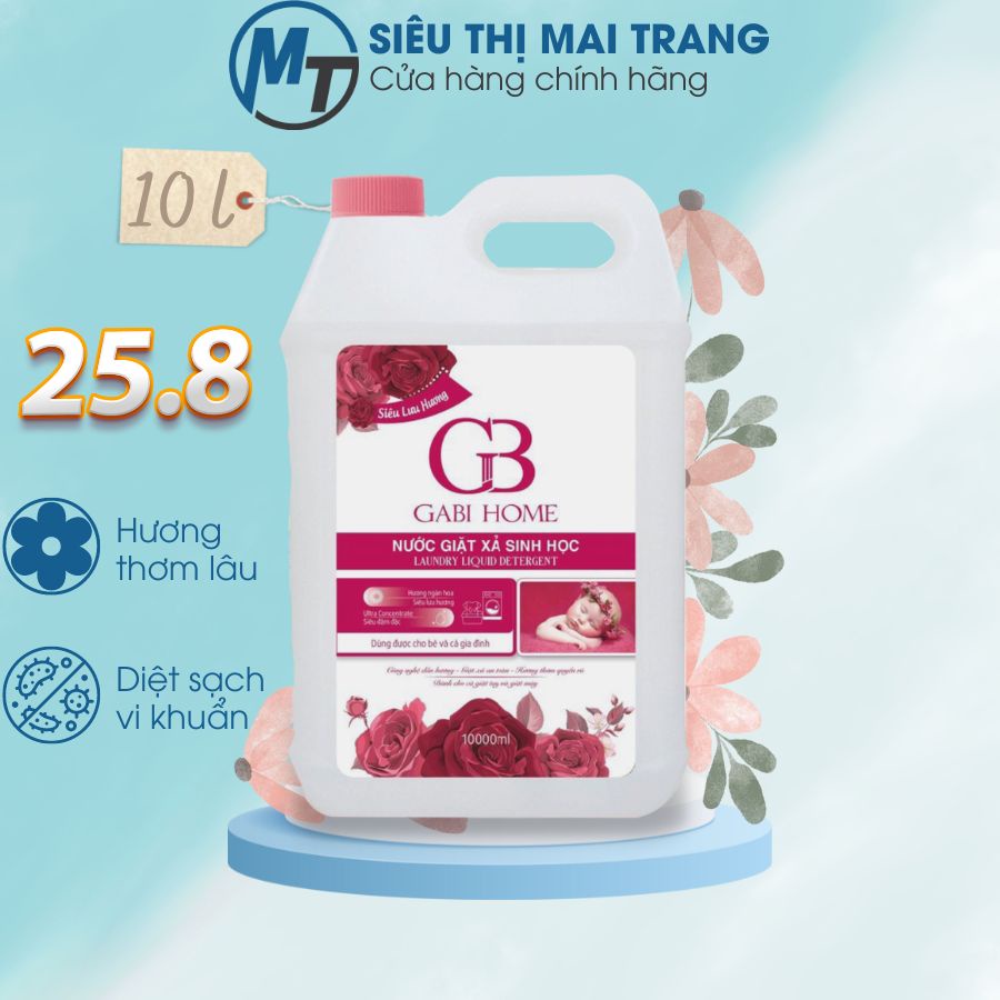 Nước giặt xả quần áo Gabi Home phiên bản giới hạn can 5 lít hương nước hoa cao cấp thơm lâu tẩy sạch vết bẩn