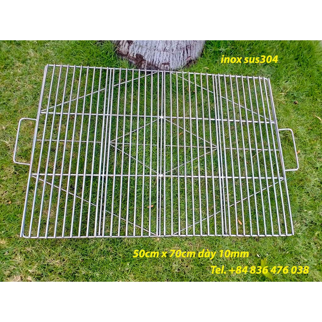 Vỉ nướng inox sus304 cao cấp - hoàn ngay 200% nếu bị gỉ sét - kích thước lớn 50cm x 70cm dày 10mm