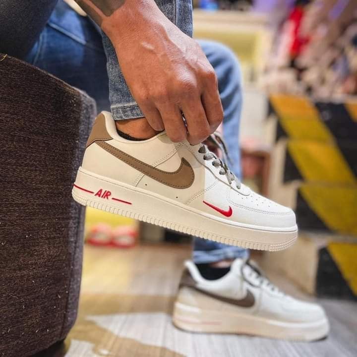 Giày thể thao AF1 vệt nâu, Giày sneaker air force 1 màu be vệt nâu nam nữ cực chất dễ phối đồ 2022