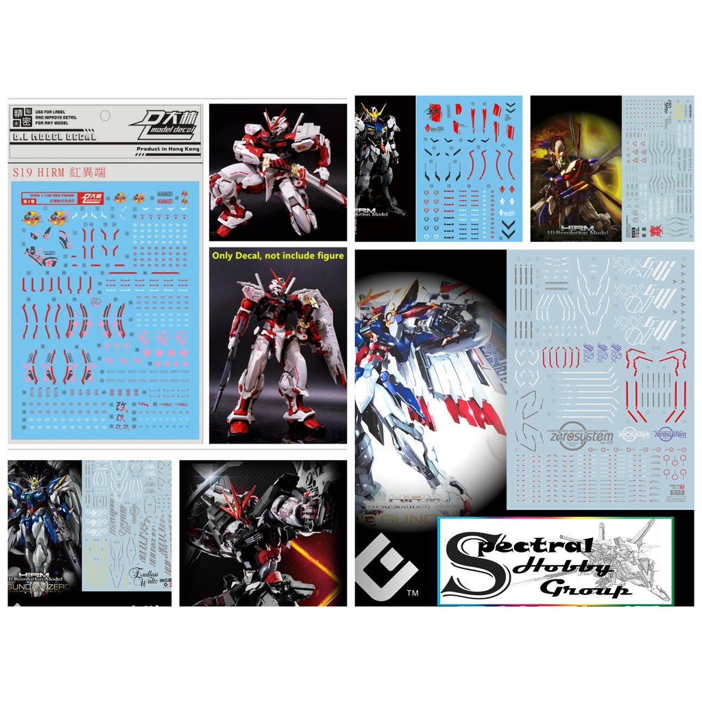 Decal nước mô hình HIRM Astray Noir Wing EW Barbatos God gundam HIRES các loại - Water sticker