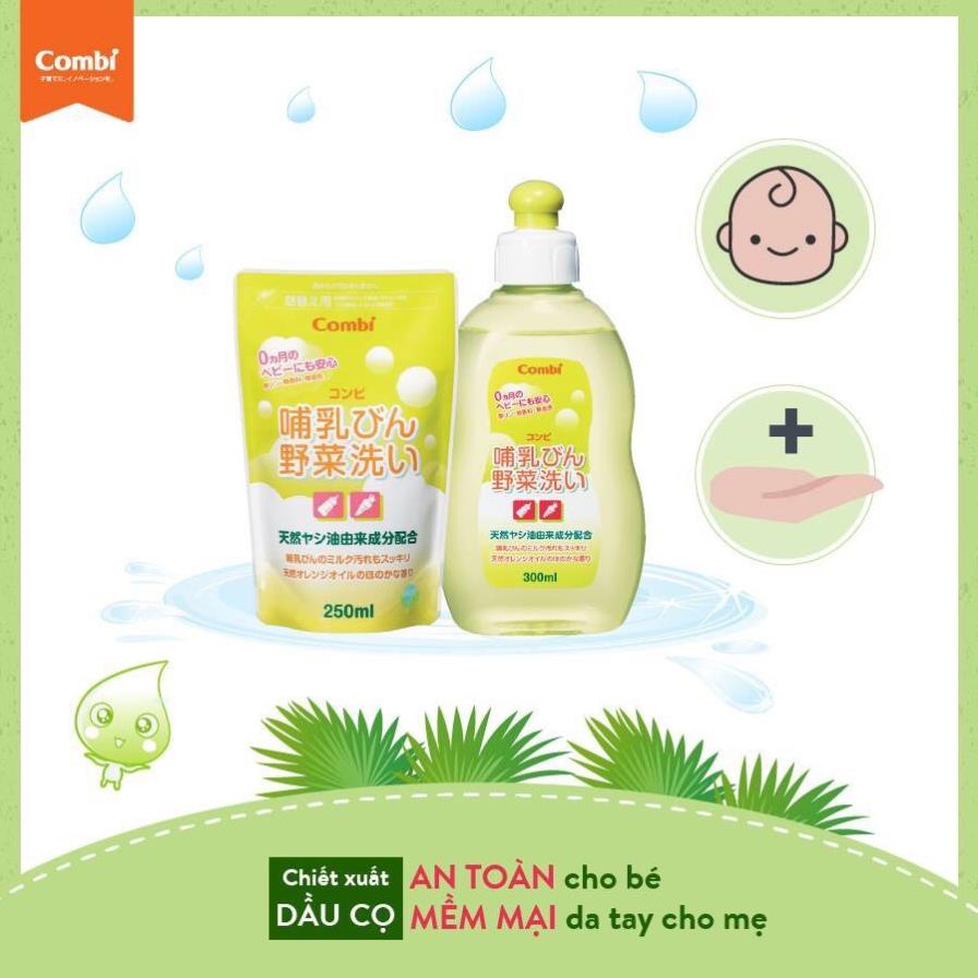 DUNG DỊCH NƯỚC RỬA BÌNH SỮA VÀ RAU CỦ QUẢ TỪ DẦU CỌ COMBI (CHÍNH HÃNG) CHO BÉ (111831)