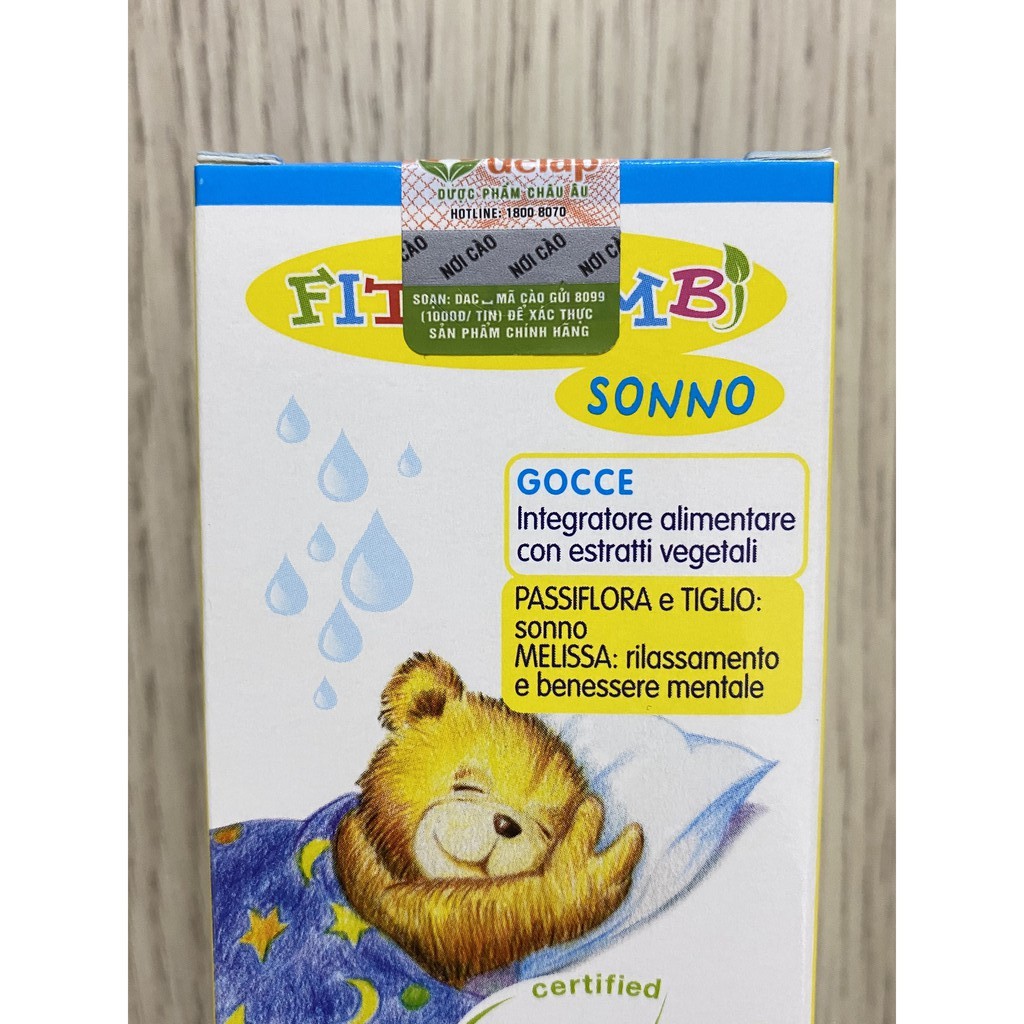 Sonno Bimbi - Thảo Dược Châu Âu Giúp Bé Ngủ Ngon, Dành Cho Trẻ Khó Ngủ, Ngủ Không Sâu Giấc(Chai 30ml)