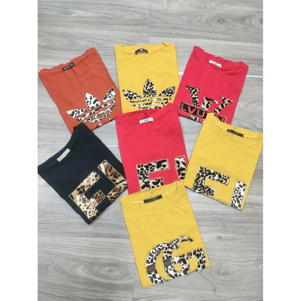 áo phông cổ tròn nhiều hình hoạ tiết