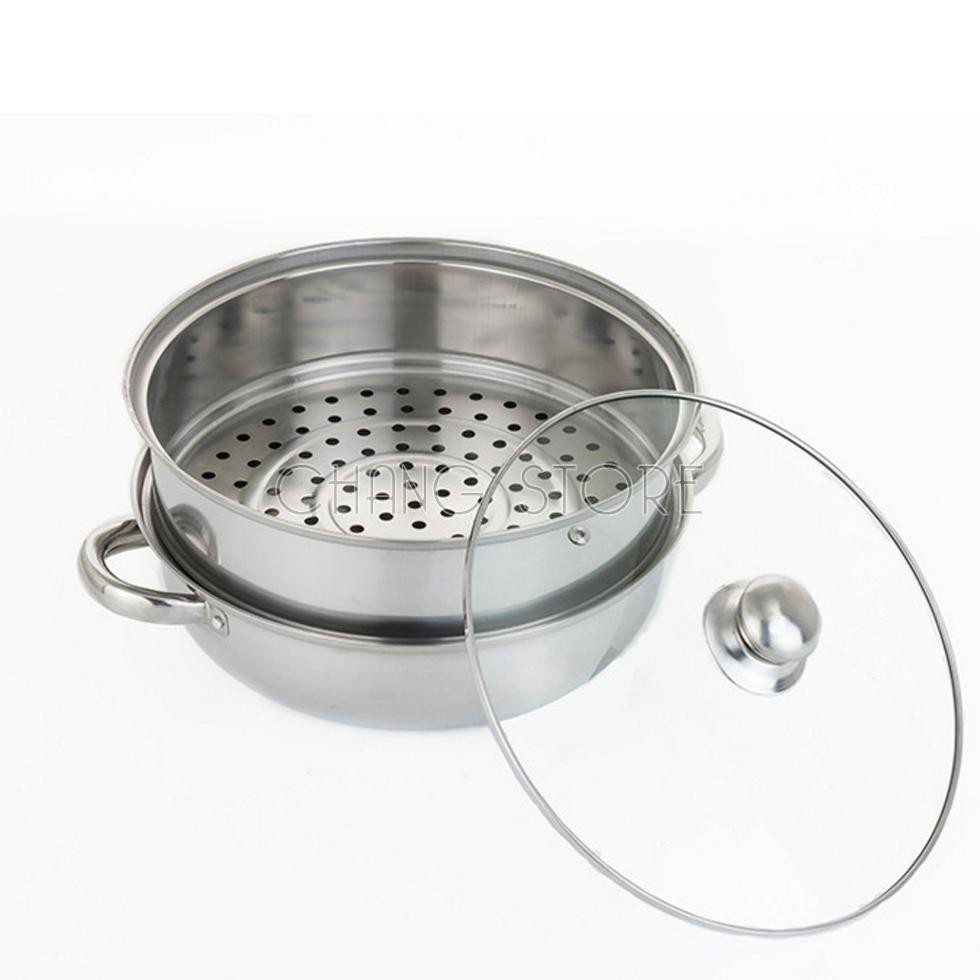 Nồi Xửng Hấp Inox 2 Tầng Đa Năng Cao Cấp Tiện Dụng