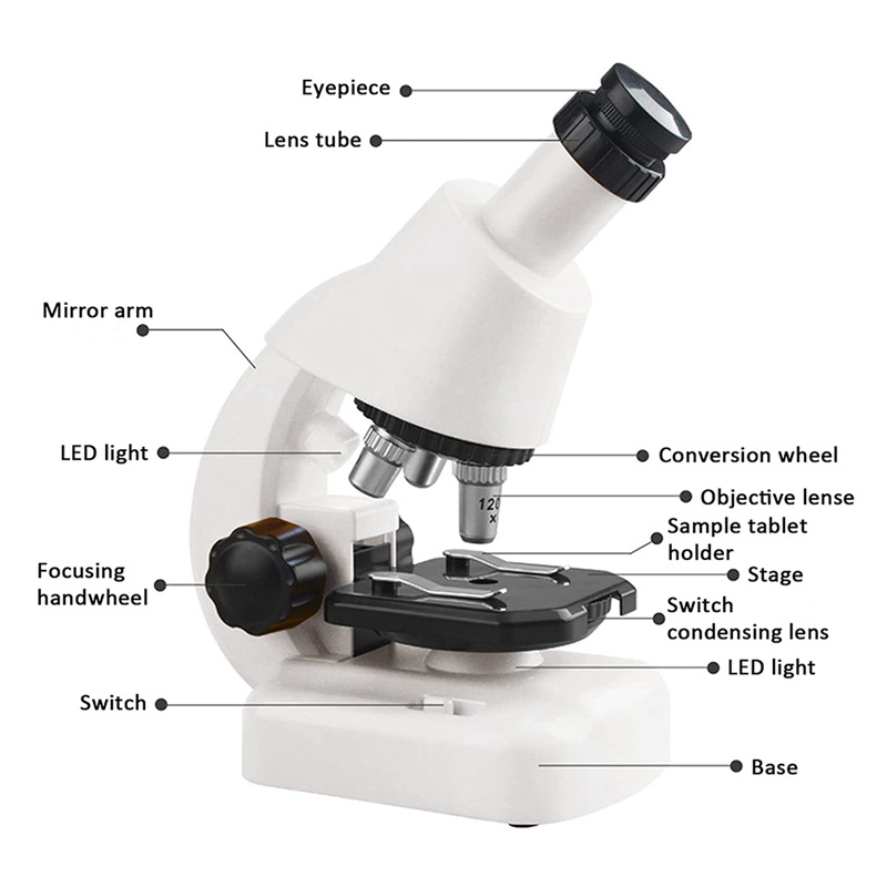 Bộ Kính Hiển Vi HD 1200 Lần Tự Lắp Ráp Cho Bé Mới Bắt Đầu