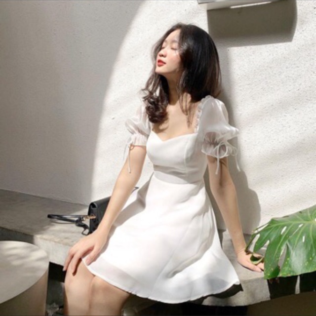 [VIDEO] Váy trắng công chúa ngắn tay - váy tiểu thư hàn quốc ( hình thật shop tự chụp )