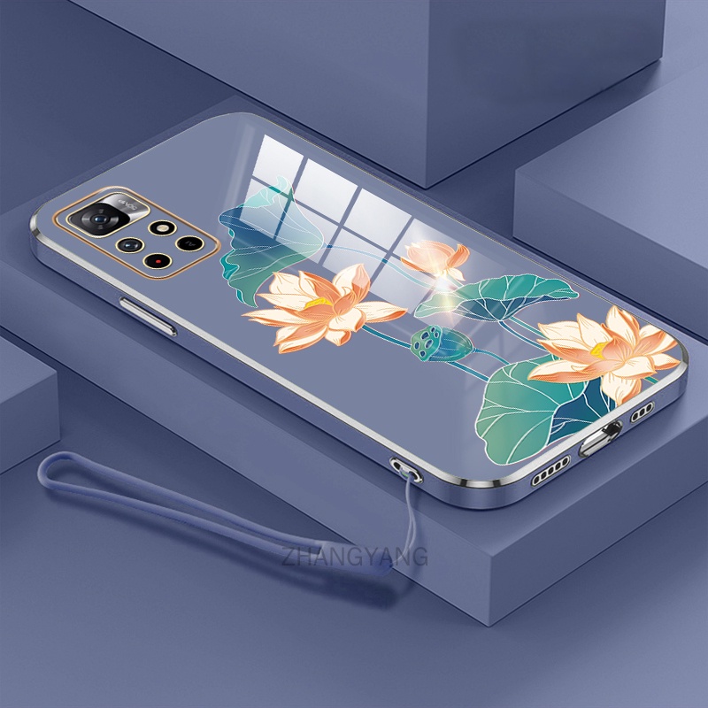 ốp lưng Redmi note 11 Redmi note 11s Redmi note 11 pro Ốp Điện Thoại TPU Dẻo Mạ Màu Họa Tiết Hoa Sen Sang Trọng