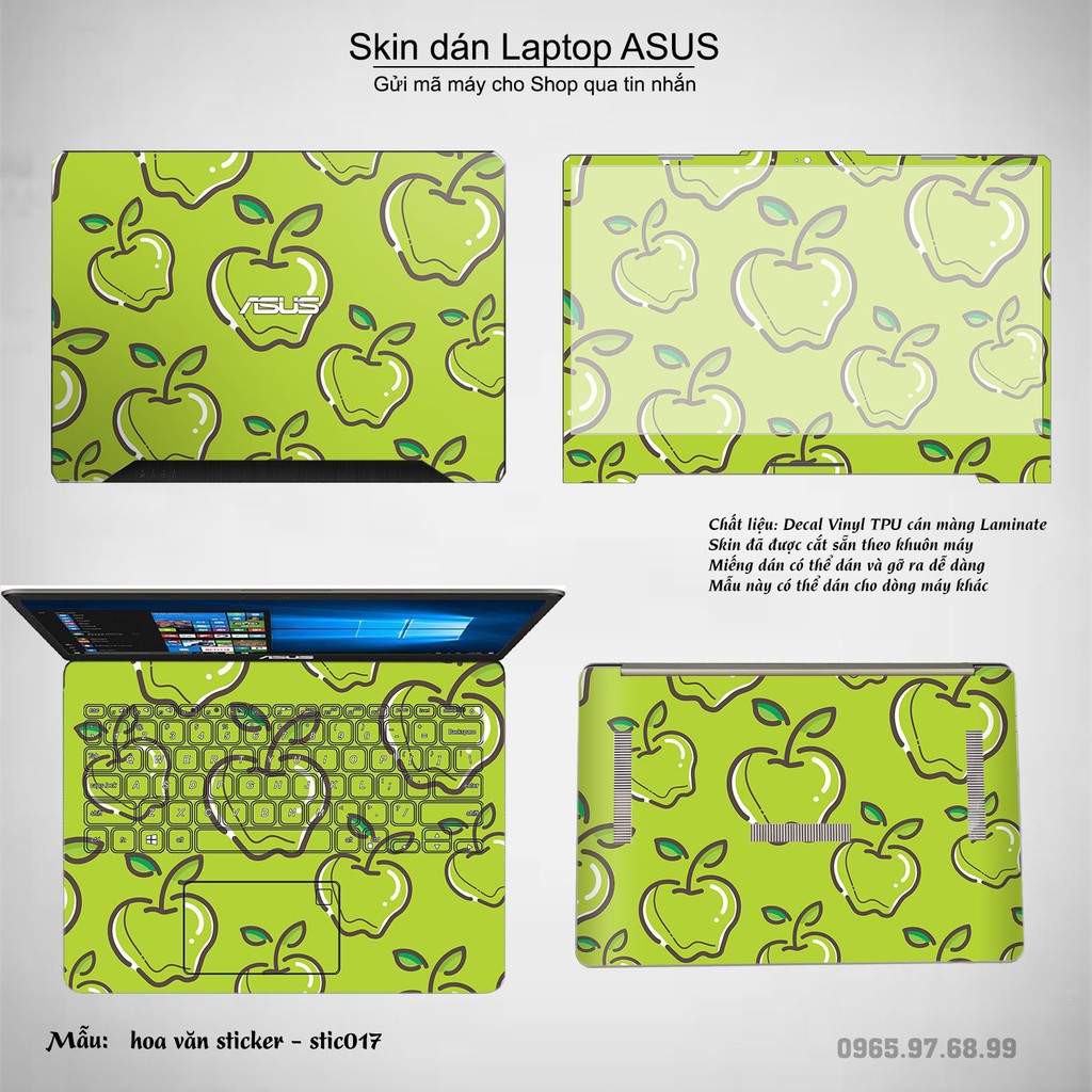 Skin dán Laptop Asus in hình Hoa văn sticker _nhiều mẫu 3 (inbox mã máy cho Shop)