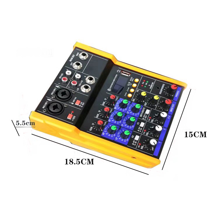 MIXER MINI TÍCH HỢP SOUNDCARD THU ÂM LIVESTREAM CÓ BLUETOOTH-USB CAO CẤP