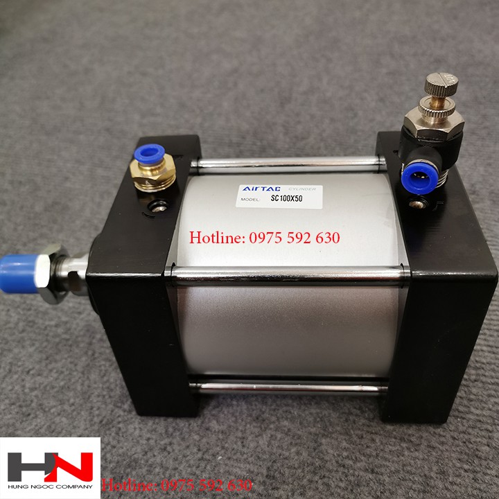 Xi lanh khí nén đế vuông đường kính và hành trình 100 x 50mm