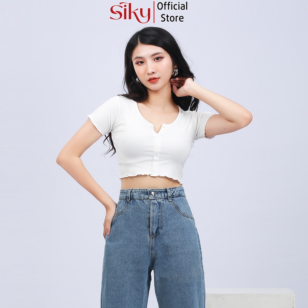 Quần jeans nữ SIKY ống rộng cao cấp - 3132