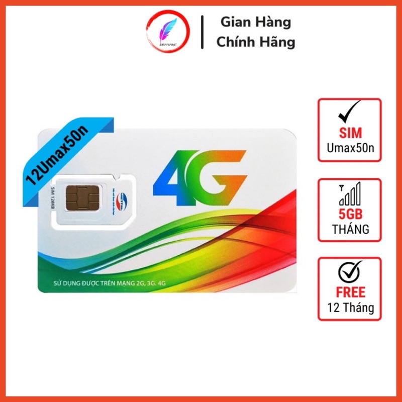 Sim 4G Viettel Umax50n 5GB 1 Tháng Hêt 5GB Vẫn Sử Dụng Bình Thường Không Giới Hạn Dung Lượng