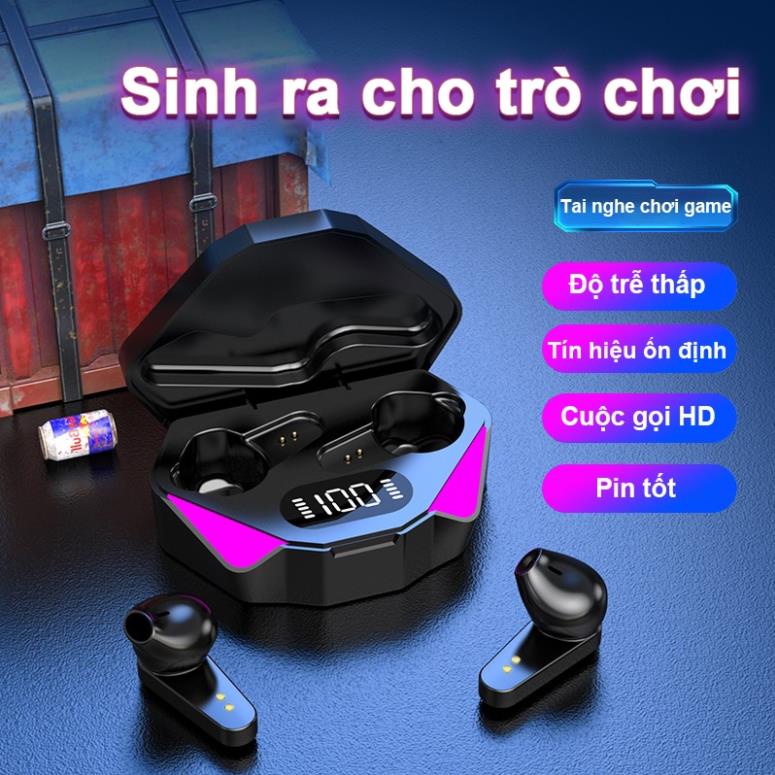 Tai Nghe Gaming TWS X15 Tai Nghe CNS Không Dây Thể Thao Mode Chơi Game Không Delay, Thiết Kế LED RGB Đổi Màu