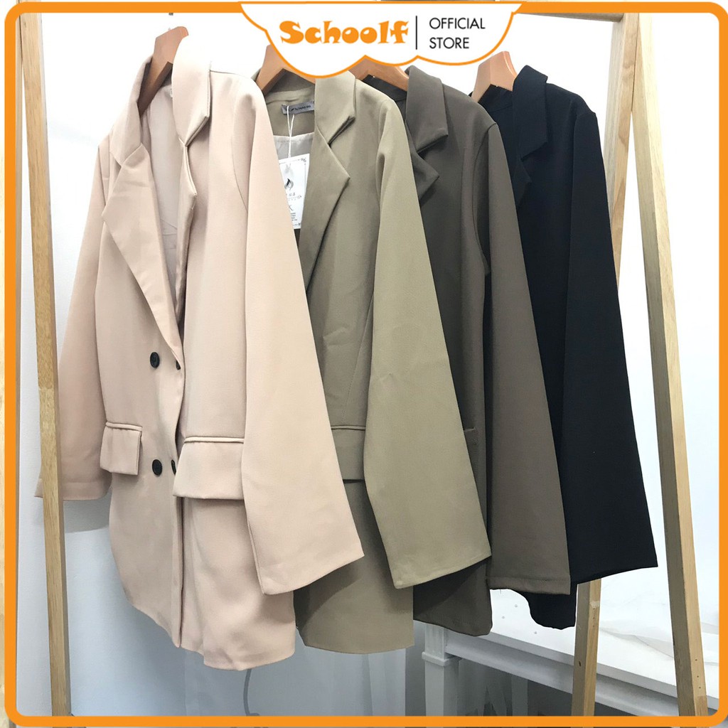 Áo Blazer trơn ULZZANG 1 lớp, 2 lớp Style Hàn Quốc trẻ trung form đẹp - MIX đồ xinh màu Đen / Kem / Nâu Tây / Nâu Đất