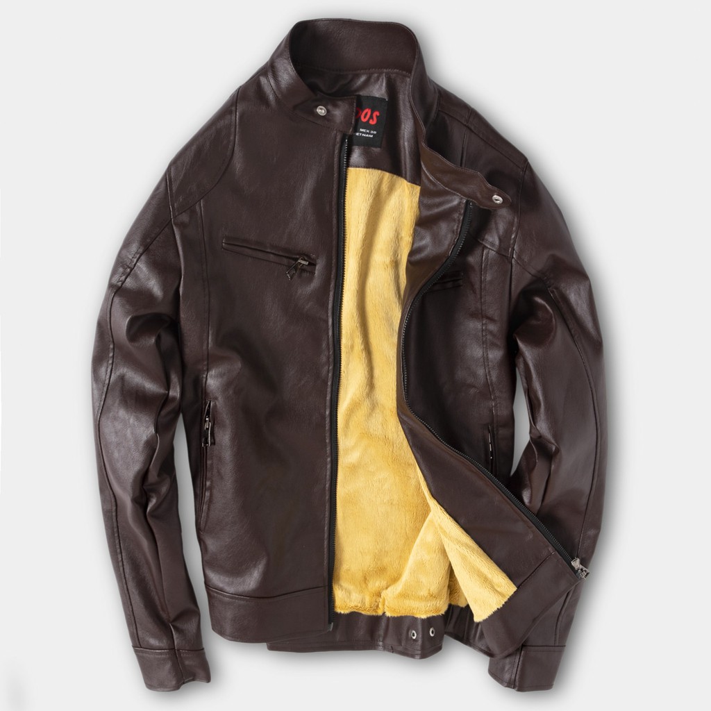 Áo khoác da 2 túi ngang lót lông - 154 | BigBuy360 - bigbuy360.vn