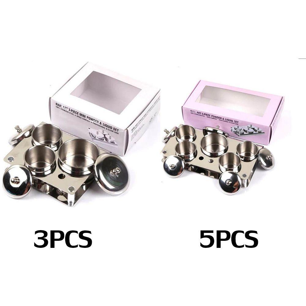 Set 3 / 5 Cốc Đựng Dung Dịch Làm Móng Nghệ Thuật Có Nắp Đậy Tiện Dụng