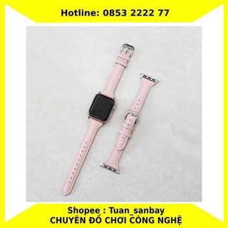 DÂY ĐỒNG HỒ THÔNG MINH 38/40/42/44 DÂY DA BẢN NHỎ MÀU HỒNG DỄ THƯƠNG