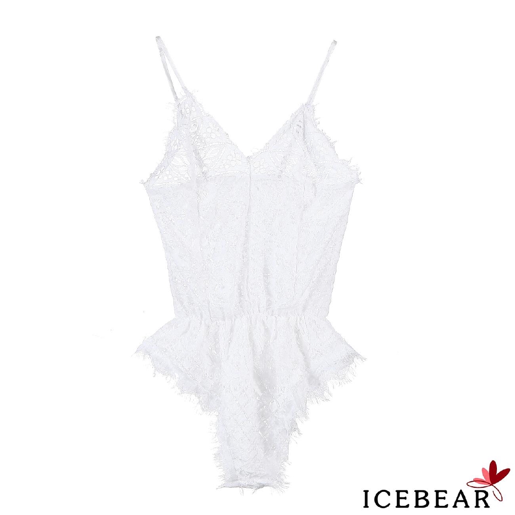 Bộ đồ lót liền thân màu trơn họa tiết ren hoa xuyên thấu gợi cảm cho nữ