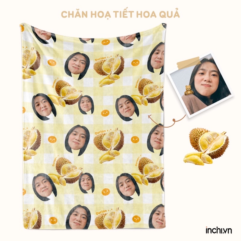 12 MẪU CHĂN IN HÌNH ẢNH CÁ NHÂN HOA QUẢ ĐÁNG YÊU VÀ TÊN THEO YÊU CẦU NGỘ NGHĨNH 4 MÙA CHO MỌI LỨA TUỔI CHĂN CAO CẤP