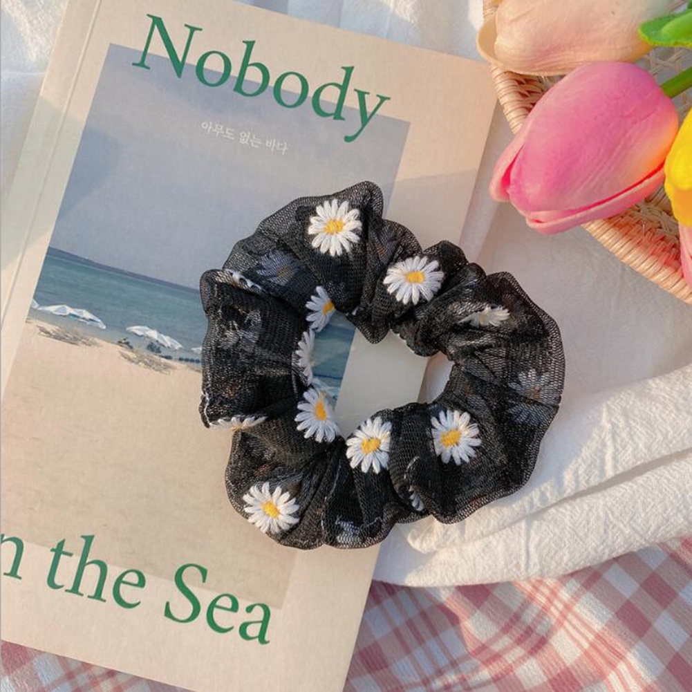 Dây buộc tóc họa tiết hoa cúc dễ thương cho nữ