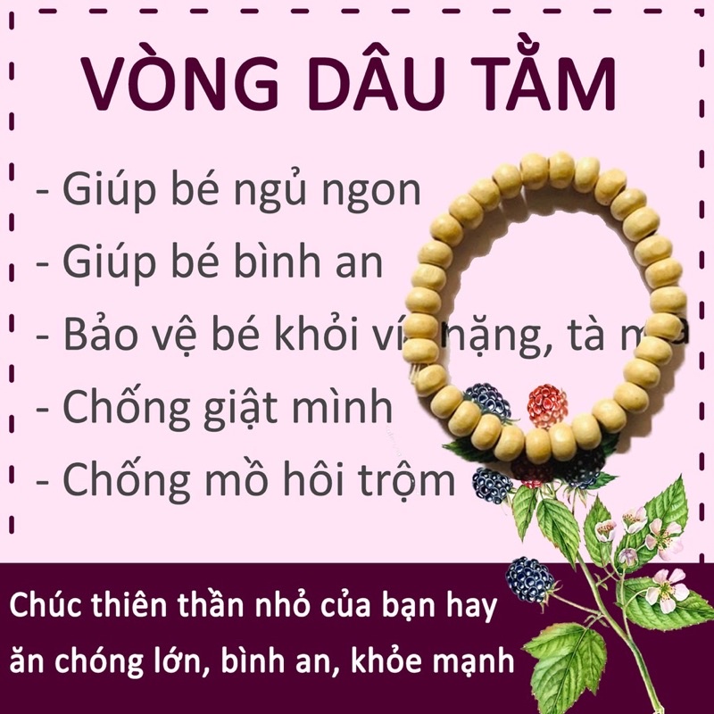 Vòng tay dâu tằm giúp bé ngủ ngon chống giất mình