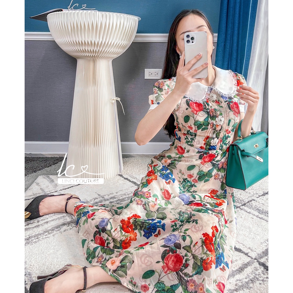 Váy Dona Dress hoa hồng - LinCi Couture