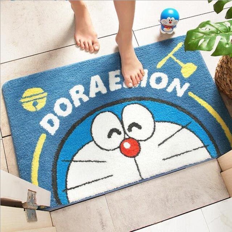 Thảm chùi chân DORAEMON DOREMON lông cừu mềm mịn, thấm nước tốt 40x60cm dễ thương cute MON0258