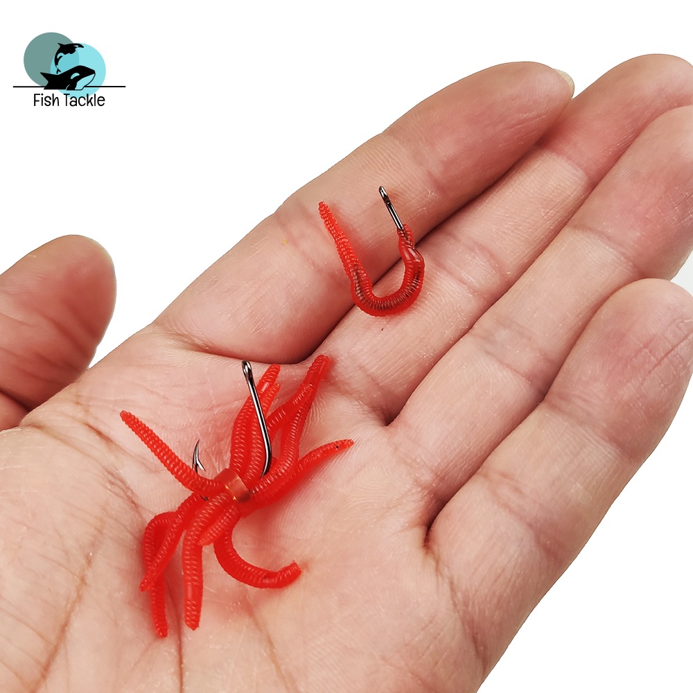 Set 20 Mồi Câu Cá Nhân Tạo Hình Sâu Mềm 35mm