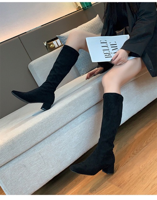 Boots lửng Ulzzang da lộn gót vuông cao 5cm