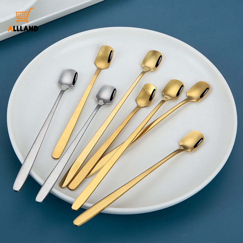 [Mã Cls2404A Giảm 30K Đơn 150K] Muỗng Khuấy Cà Phê Đầu Vuông Bằng Thép Không Gỉ 13.3/15/17 Cm