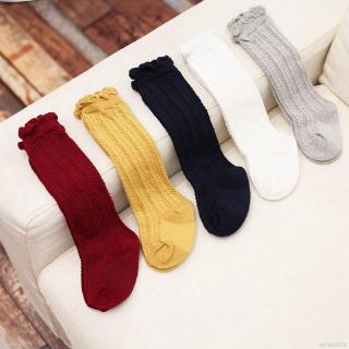 🍓Trẻ Em Se7en🍦Vớ Cao Đến Đầu Gối Màu Sắc Đơn Giản Thoáng Khí Dành Cho Bé