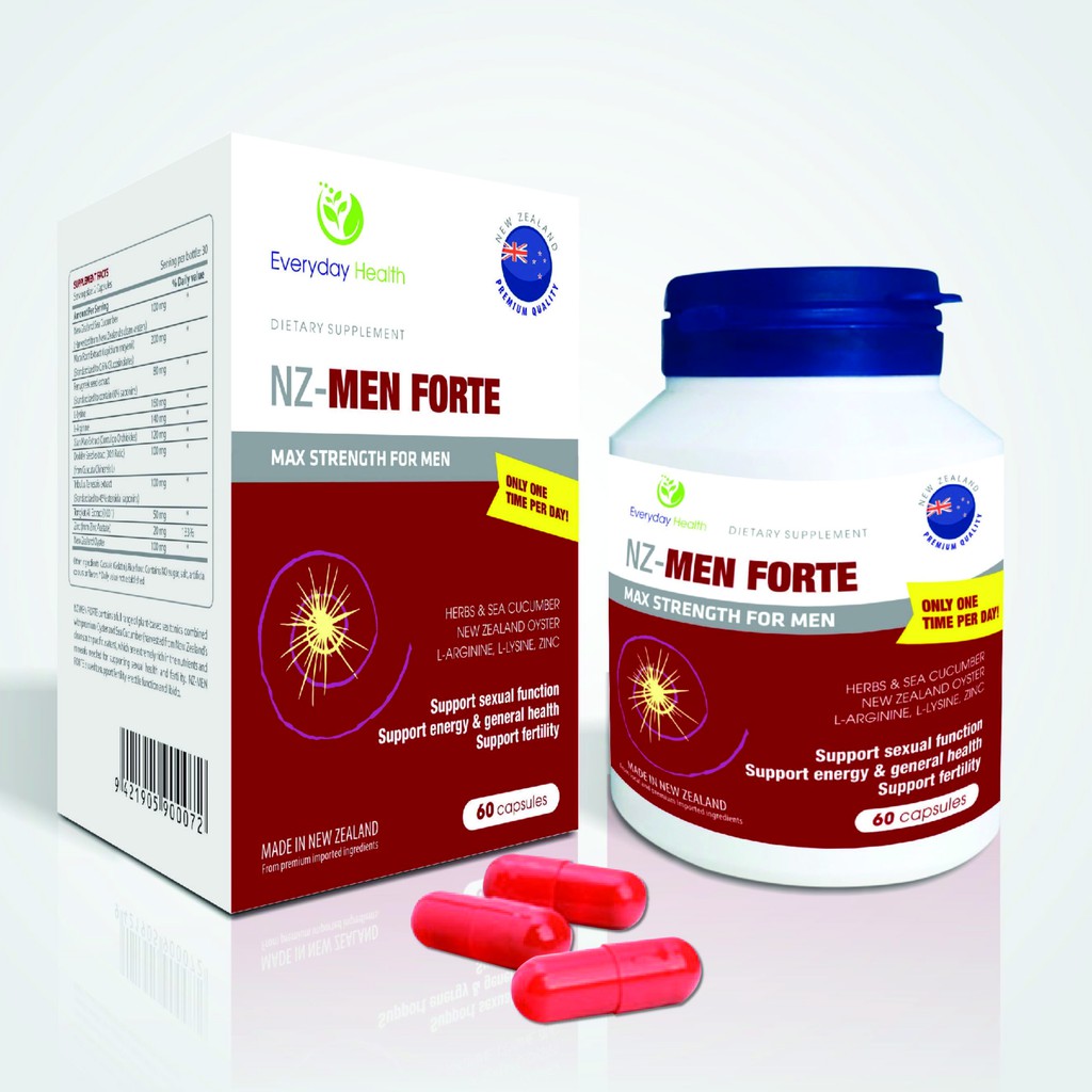 NZ–MEN FORTE- Hỗ trợ tăng cường sinh lý nam giới, giúp bổ thận, mạnh gân cốt, tăng chất lượng tinh trùng (60V)