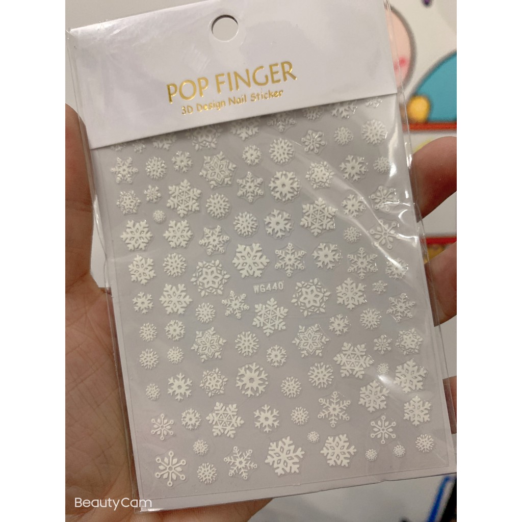 Sticker noen trang trí móng tay hình bông tuyết wg 440