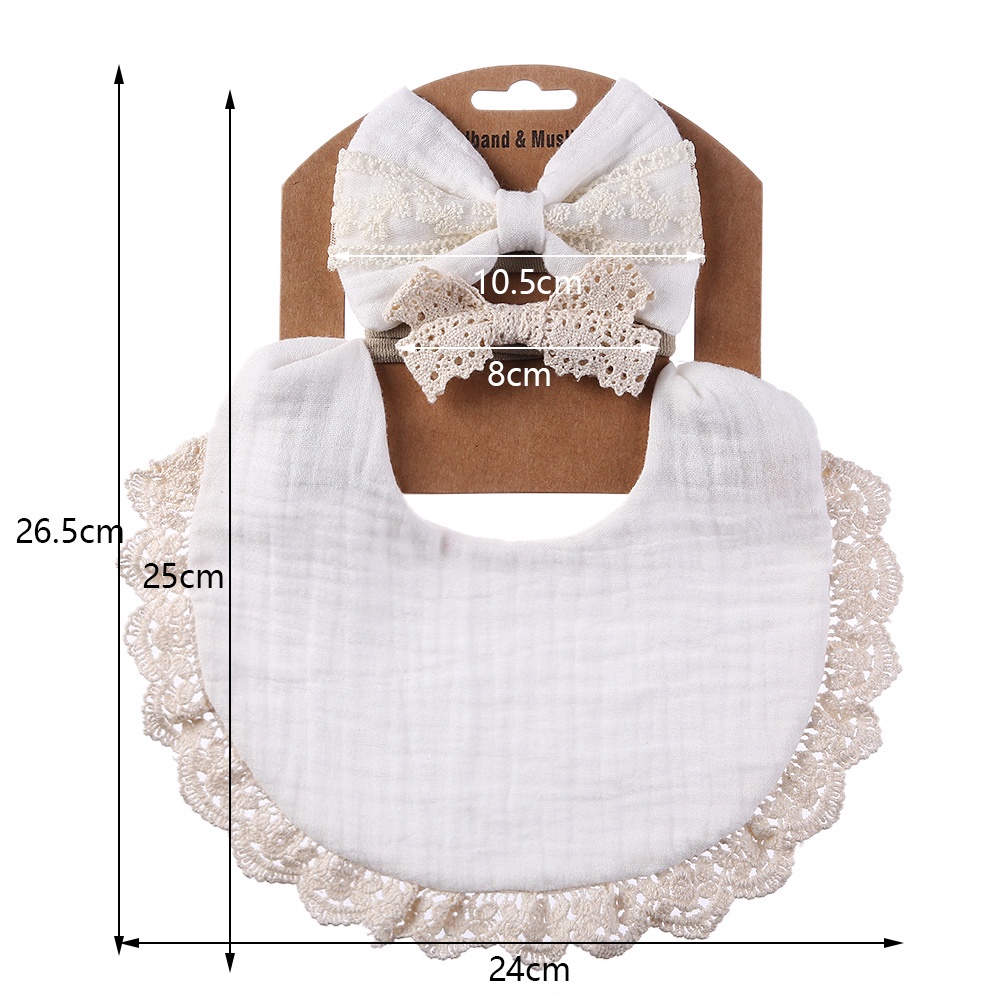 1 Bộ Yếm Ăn Cotton Nhăn Không Thấm Nước Hai Lớp Có Thể Điều Chỉnh Cho Bé Sơ Sinh