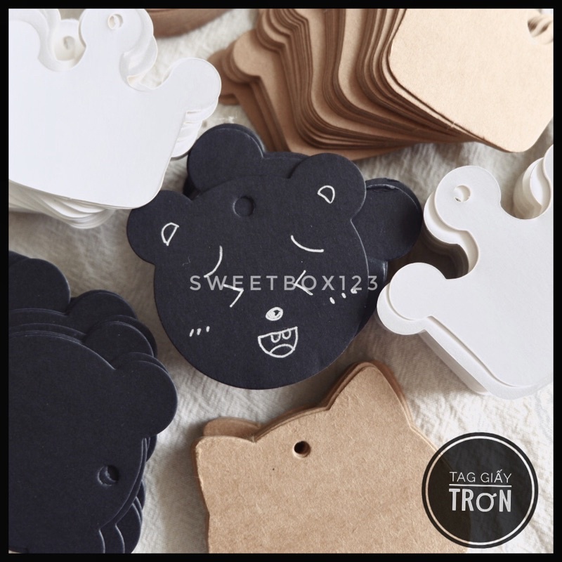 Tag Giấy Trơn Kraft - Thẻ Treo Trơn Dùng Để Ghi Lời Nhắn Cám Ơn Thank You Khách Hàng Tên Shop Trang Trí Gói Hàng